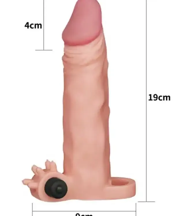 X Tender Titreşimli Realistik Penis Kılıfı 4 cm Uzatmalı