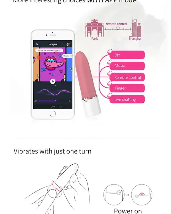 LOTOS Lipstick Telefon Kontrollü Ruj Vibratör