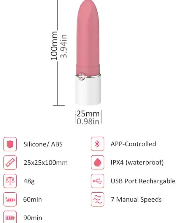 LOTOS Lipstick Telefon Kontrollü Ruj Vibratör