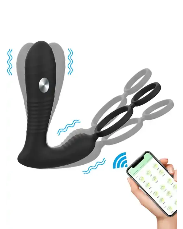NOXXX Elektro Şoklu Penis Halkalı APP Control Anal Vibratör