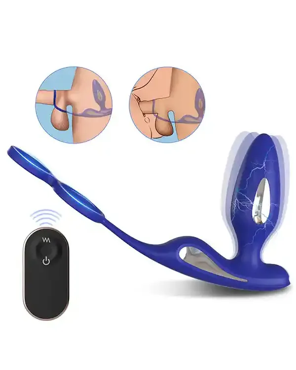 Penis Halkalı Prostat ve Elektro Şok Özellikli Anal Vibratör