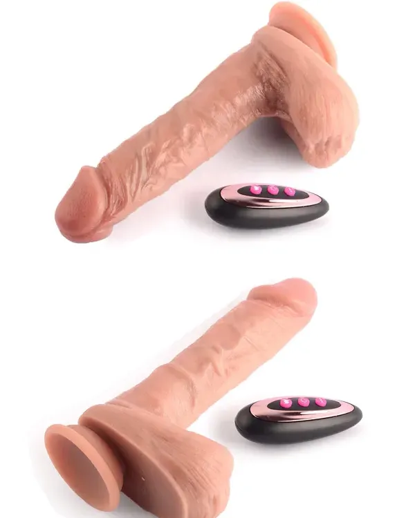 NOXXX İleri Geri Hareketli Isıtmalı Çift Katmanlı Uzaktan Kumandalı Şarjlı Dildo 21 cm