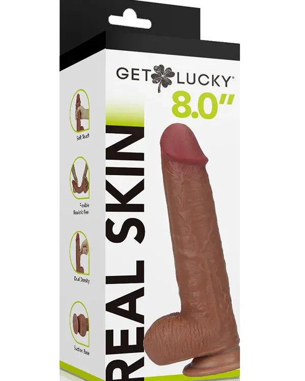 8" Dual Layer Oynar Derili Realistik Melez Penis 20