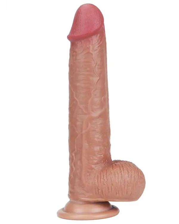 8" Dual Layer Oynar Derili Realistik Melez Penis 20