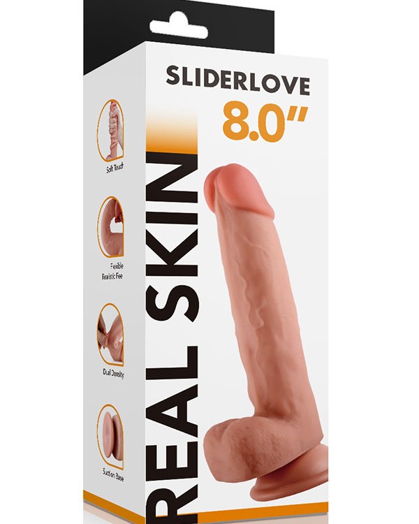 8" Dual Layer Oynar Derili Realistik Penis 20 cm