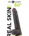8" Dual Layer Oynar Derili Realistik Siyah Penis 20 cm