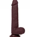 8" Dual Layer Oynar Derili Realistik Siyah Penis 20 cm