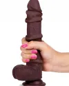 8" Dual Layer Oynar Derili Realistik Siyah Penis 20 cm