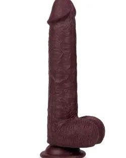 8" Dual Layer Oynar Derili Realistik Siyah Penis 20 cm