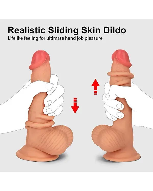 7.6" Dual Layer Oynar Derili Realsitik Dildo 19 cm