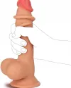 7.6" Dual Layer Oynar Derili Realsitik Dildo 19 cm