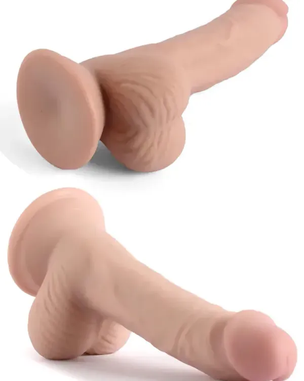 7.6" Dual Layer Oynar Derili Realsitik Dildo 19 cm