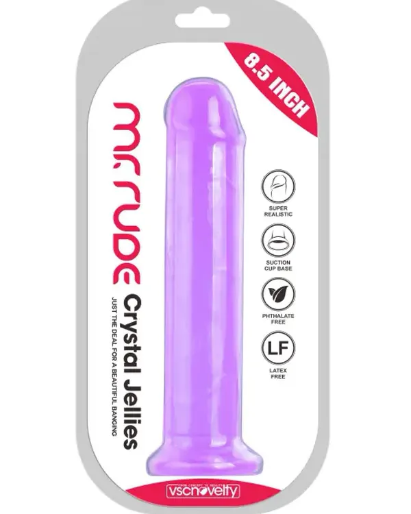 8.5" Realistik Mor Jel Dildo 21.5 cm