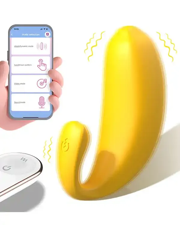Muz Tasarımlı Giyilebilir Şarjlı Telefon Kontrollü Vibratör
