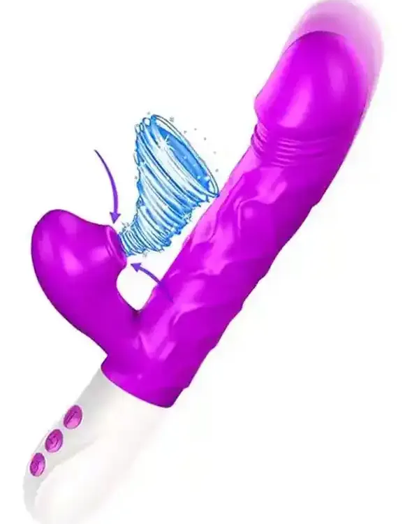 İleri Geri Hareketli Isıtmalı ve Emme Modlu Şarjlı Rabbit Vibratör