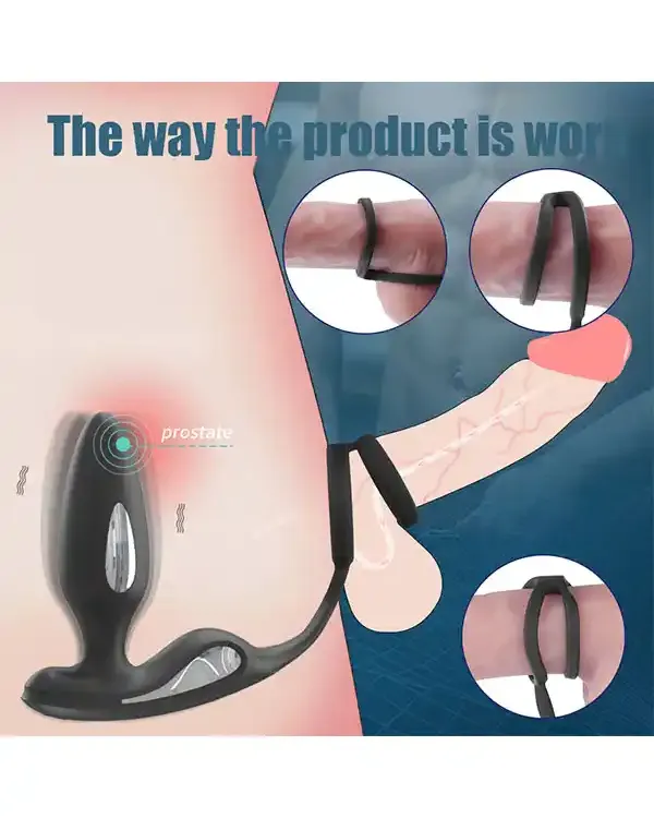 Penis Halkalı Şarjlı Giyilebilir Anal Vibratör