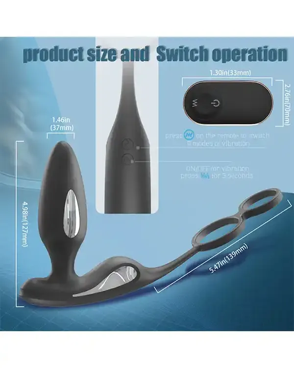 Penis Halkalı Şarjlı Giyilebilir Anal Vibratör