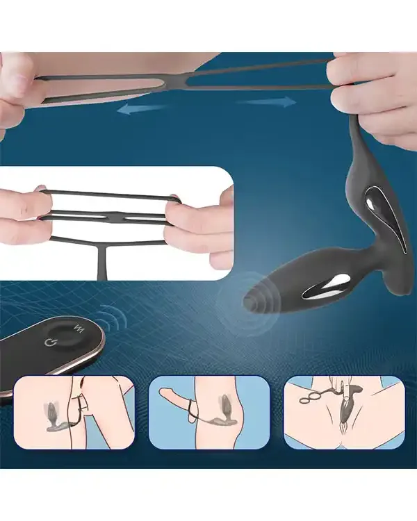Penis Halkalı Şarjlı Giyilebilir Anal Vibratör