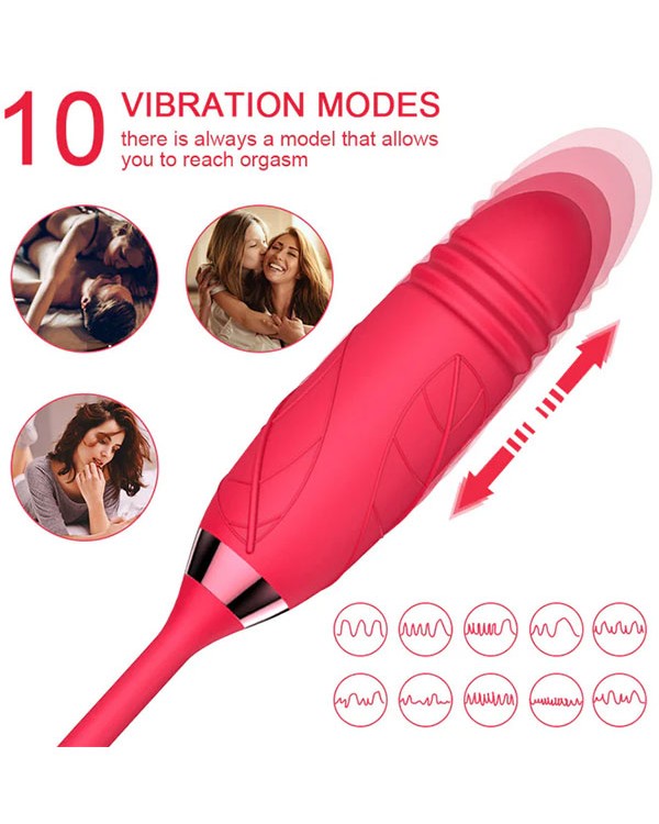 NOXXX Titreşimli İtme Hareketli Rose Vibratör