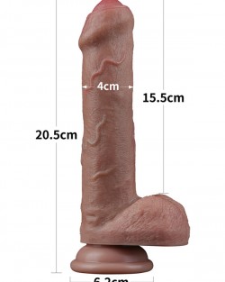 8'' Dual Layered Silicone Cock