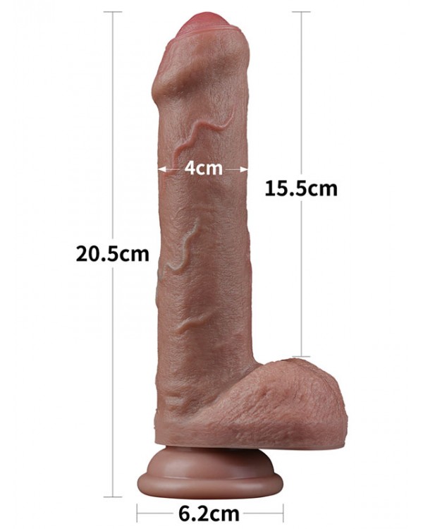 8'' Dual Layered Silicone Cock