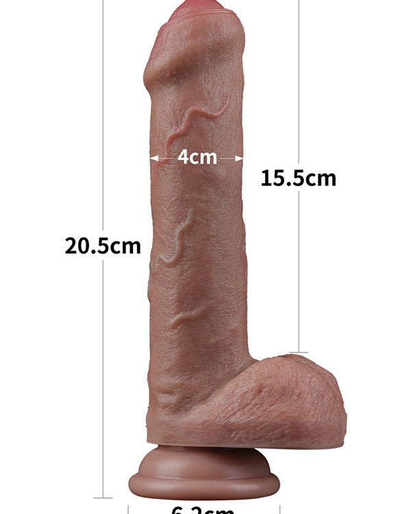 8'' Dual Layered Silicone Cock