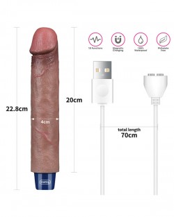 9" REAL SOFTEE Rechargeable Silicone Vibrating Dildo