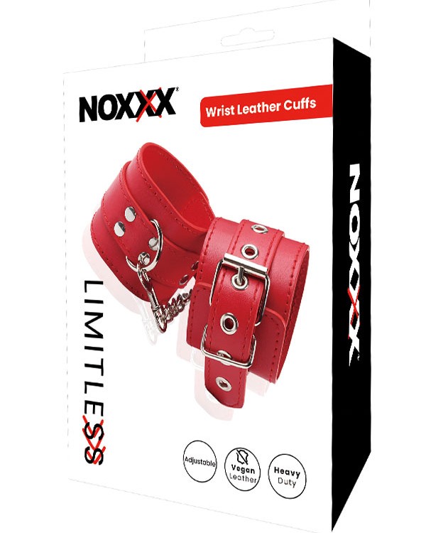 NOXXX LIMITLESS Kırmızı Deri El Kelepçesi