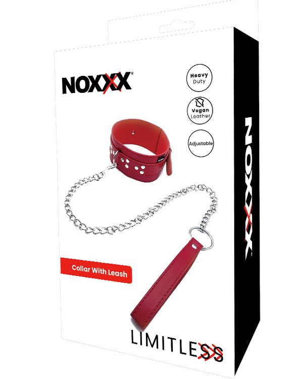NOXXX LIMITLESS Kırmızı Deri Boyun Tasması