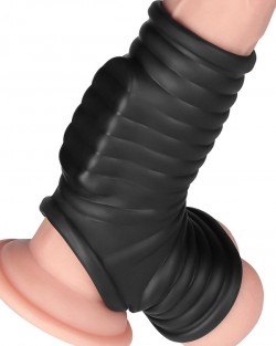 Vibrating Wave Knights Ring with Scrotum Sleeve