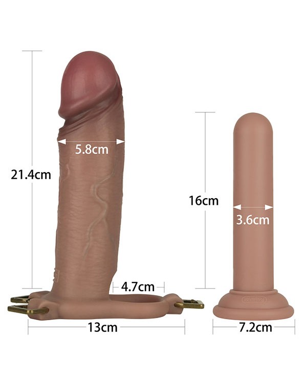 LoveToy Ingen 9'' Enhanced Set L/XL/2XL İçi Boş Kemerli Penis