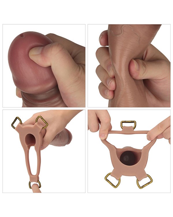 LoveToy Ingen 9'' Enhanced Set L/XL/2XL İçi Boş Kemerli Penis