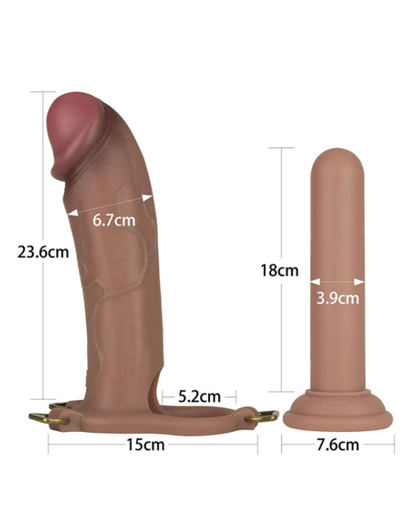 LoveToy Ingen 10'' Enhanced Set L/XL/2XL İçi Boş Kemerli Penis