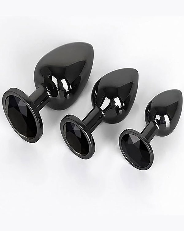 NOXXX Siyah Alüminyum Anal Plug 3'lü Set