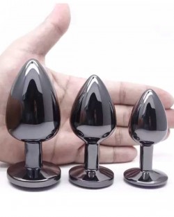 NOXXX Siyah Alüminyum Anal Plug 3'lü Set