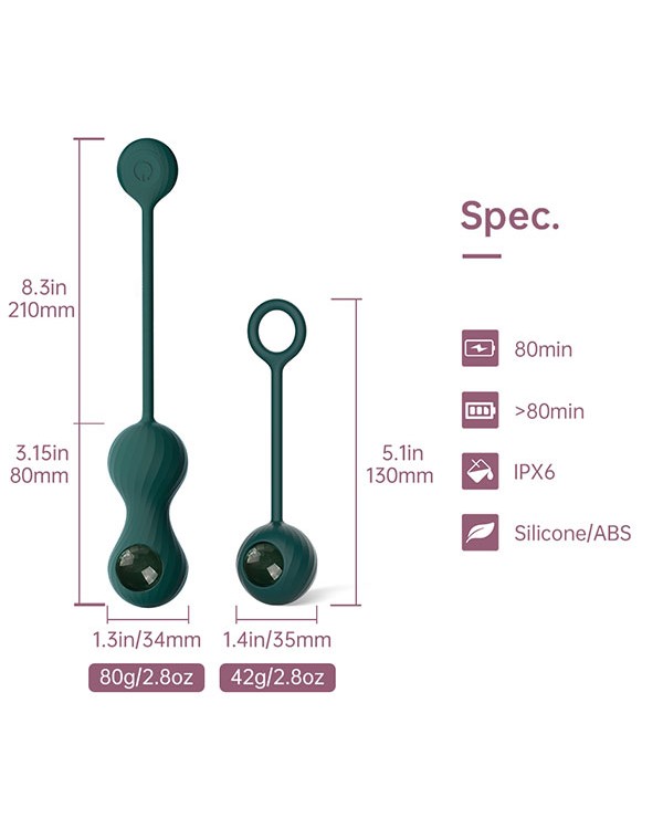 Magic Motion Crystal Duo Telefon Kontrollü Kegel Egzersiz Topları